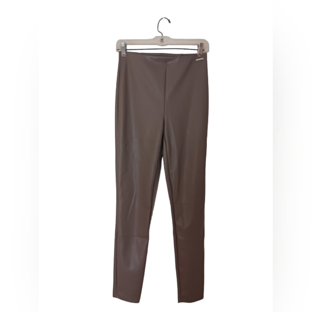 Fabletics Vegan Leather‎ Pull-On Leggings Willow Bark Size Medium/8